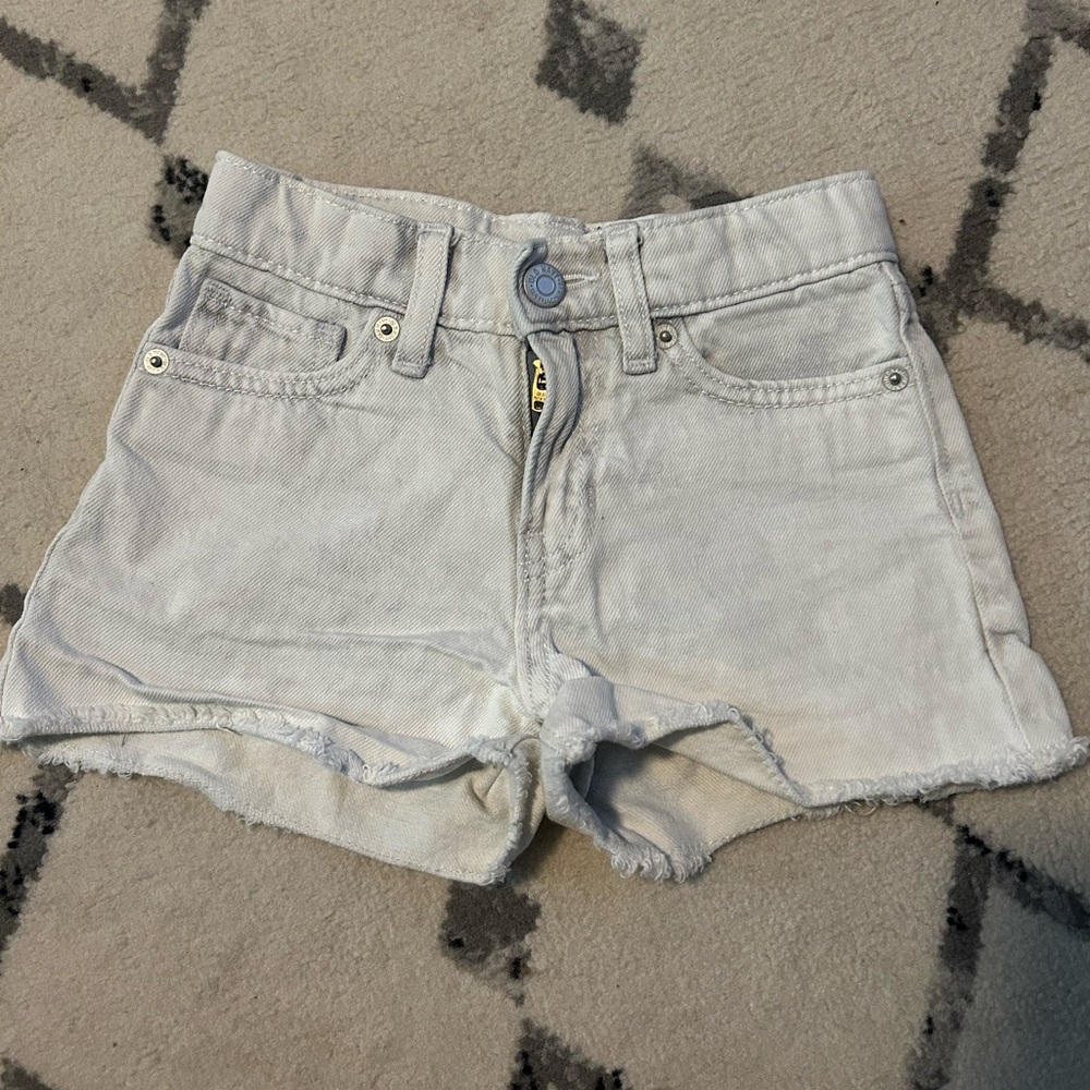 Girls gray distressed shorts 6